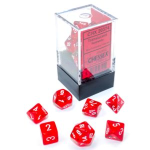 7-set Cube Mini Translucent Red with White