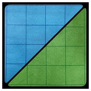 Battlemat: Reversible Squares Blue/Green (23½” x 26” Playing Surface)