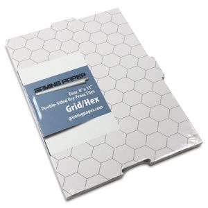 Gaming Paper: Tiles: Doublesided Grid / Hex 8"x11" (4)