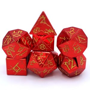 7-Set Barbarian Solid Metal: Chrome Red with Gold