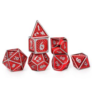7-Set Behemoth Solid Metal: Brushed Red with Silver