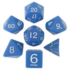 7-Set Cube Opaque Jumbo Blue with White