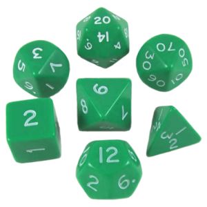 7-Set Cube Opaque Jumbo Green with White