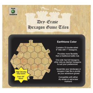 Dry-Erase Dungeon Tiles Earthtone: 6" Hexagon (33)