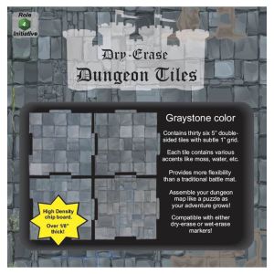Dry-Erase Dungeon Tiles Graystone: 5" Square (36)