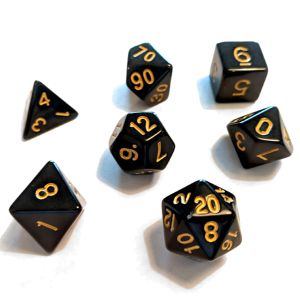 7-Set Opaque Resin Black with Gold