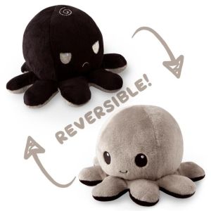 Reversible Octopus Plush: Black & Gray
