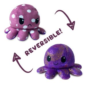 Reversible Octopus Plush: Shimmer & Polka Dot