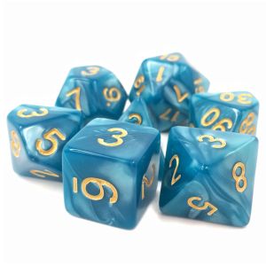 7-Set Sleepy Sky Blue Pearl Opaque with Gold