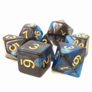 7-Set Inky Underworld Blue and Black Fusion with Gold